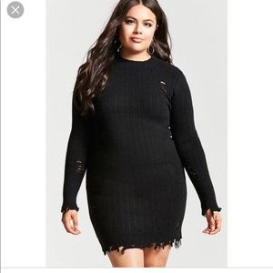 Distressed Sweater Dress